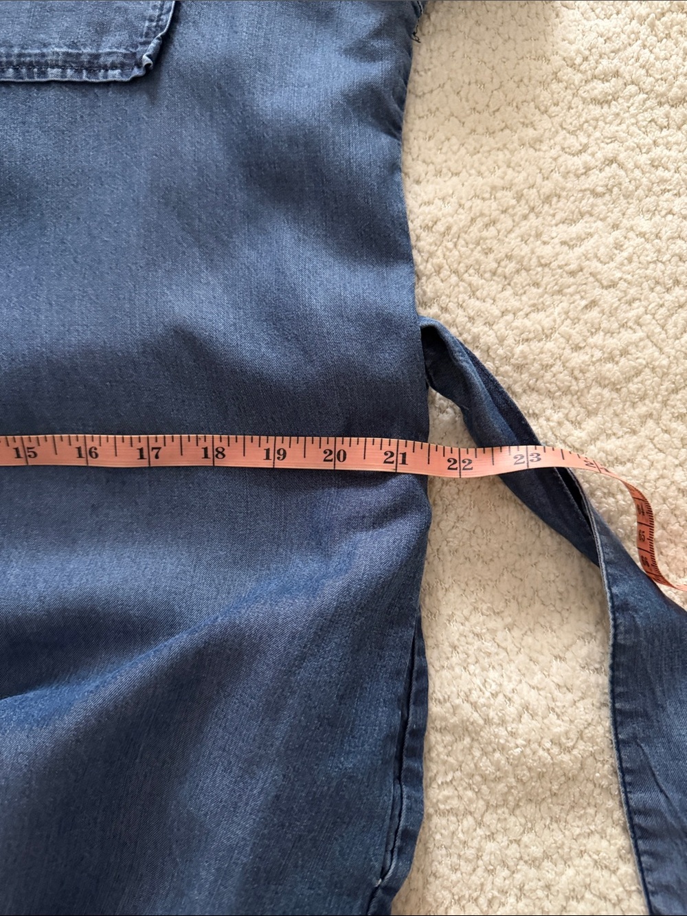 Velvet Heart Indigo Denim Maxi Shirt Dress with Self Tie - size Large - Picture 10 of 11